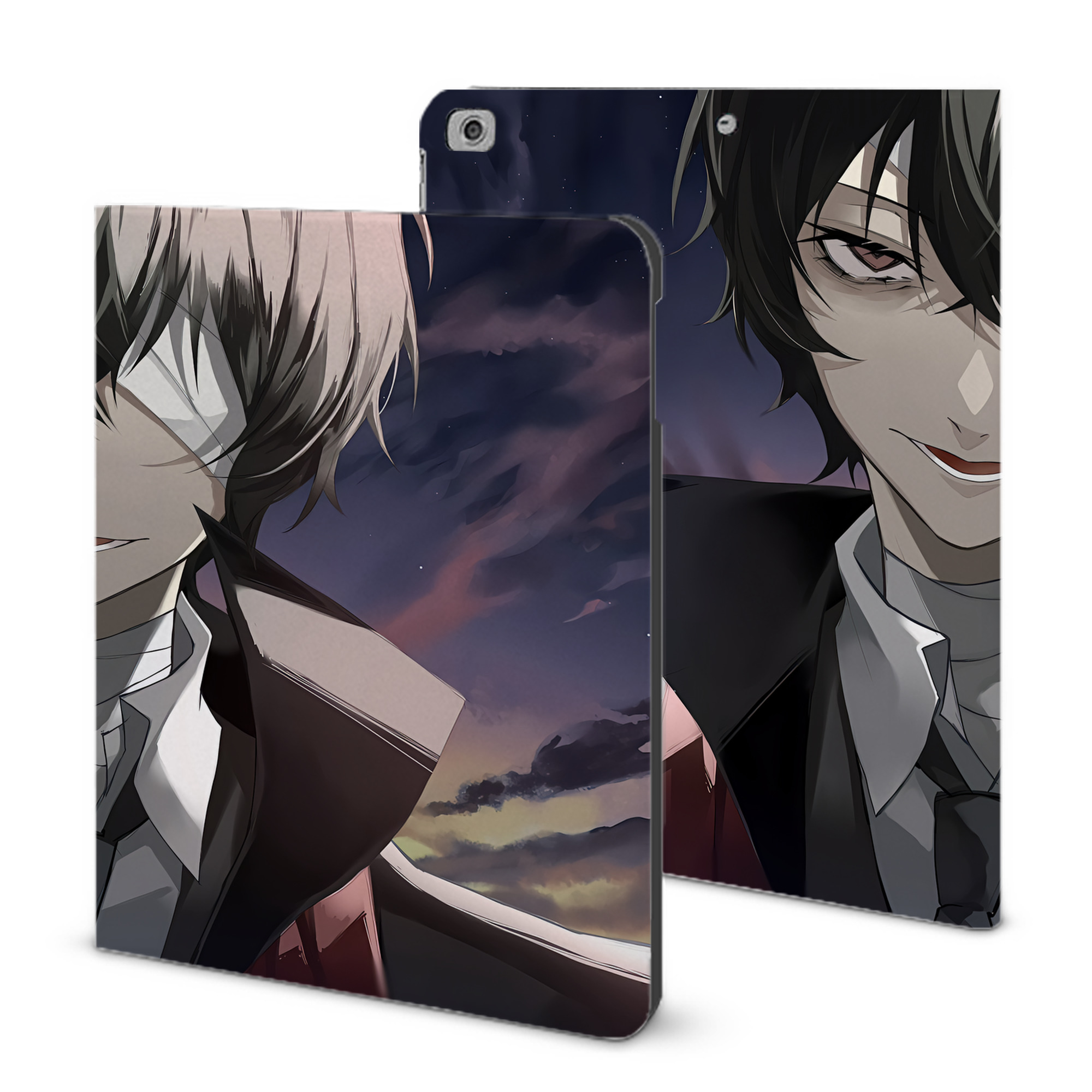 （画像用） 文豪ストレイドッグス Bungo Stray Dogs IPad ケース ブック型 PUレザー TPU 耐衝撃 軽量 薄型 ペン収納なし 全面保護 IPad 各モデル対応